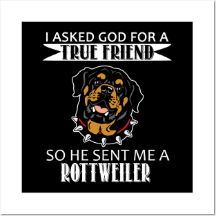 Rottweiler T-shirt - Rottweiler True Friend Posters and Art